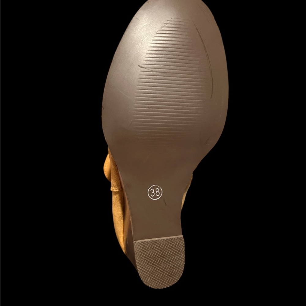 Tan Suede Wedge Ankle Boots - Picture 3 of 3